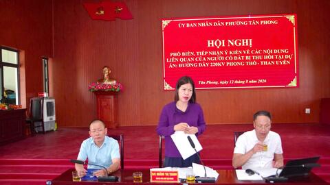 Họp phổ biến, tiếp nhận ý kiến về các nội dung liên quan của người có đất bị thu hồi tại dự án Đường dây 220kV Phong Thổ - Lai Châu