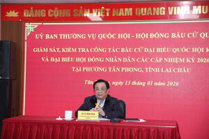 Đoàn giám sát, kiểm tra công tác bầu cử của Hội đồng bầu cử Quốc gia làm việc với Ủy ban bầu cử phường Tân Phong