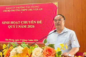Đảng ủy phường Tân Phong tổ chức sinh hoạt chi bộ chuyên đề mẫu quý I, năm 2026.