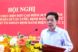 Hội nghị triển khai thực hiện đợt cao điểm 30 ngày đêm thu nhận hồ sơ cấp Căn cước, Định danh điện tử và kích hoạt tài khoản định danh điện tử mức 2.