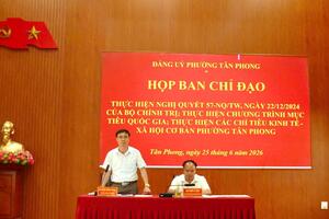 Họp Ban chỉ đạo thực hiện Nghị quyết số 57 và các chương trình mục tiêu Quốc gia trên địa bàn phường Tân Phong.