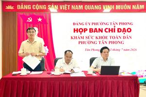 Họp Ban Chỉ đạo khám sức khỏe toàn dân trên địa bàn phường Tân Phong