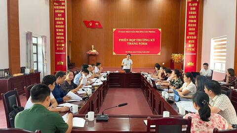 Ủy ban nhân dân phường Tân Phong tổ chức Phiên họp thường kỳ tháng 9 năm 2026