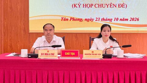 Kỳ họp thứ tám (kỳ chuyên đề) hội đồng nhân dân phường Tân Phong khóa V, nhiệm kỳ 2026-2031